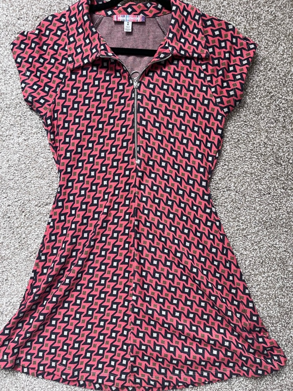 Urban Outfitters red geometric patterned 1960s-inspired minidress
